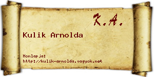 Kulik Arnolda névjegykártya
